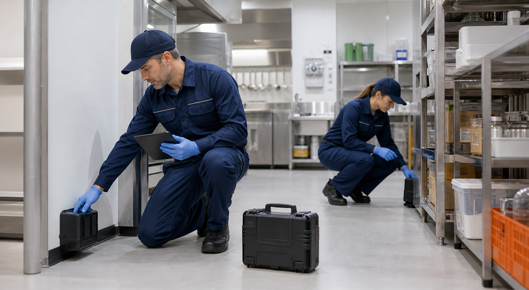 Pest control contractors supporting a managed property